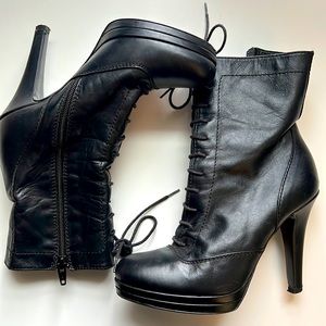 Italian leather ankle booties
